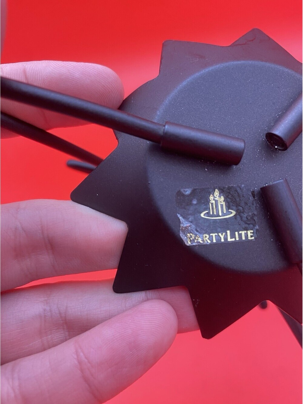 PartyLite Whispering Pines Black Metal Candle Votive Holder - 9.5" Tall - Picture 7 of 7